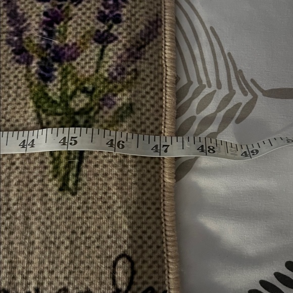 Floral Embroidered Beige Runner Rug - Picture 2 of 2